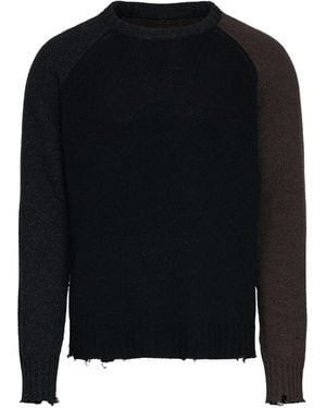 MM6 by Maison Martin Margiela Distressed-Hem Jumper - Black