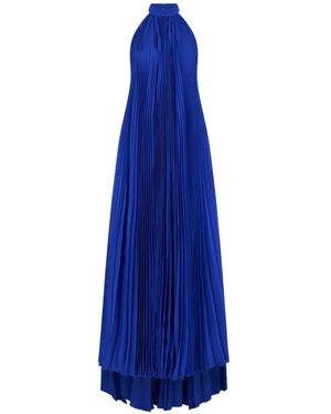 Tom Ford Pleated Halter Dress - Blue