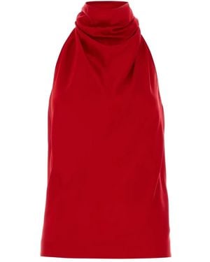Stella McCartney Halterneck Satin Top - Red