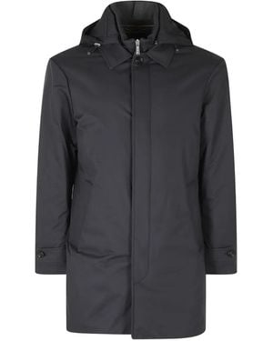 Moorer Hooded Single-Breasted Jacket - Gray