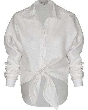 ANDRES OTALORA Tie-Front Blouse - Grey