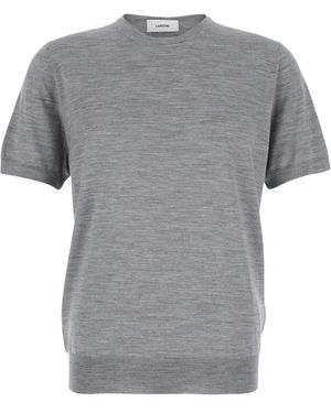 Lardini ファインリブ Tシャツ - グレー