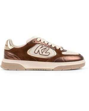 KARL LAGERFELD Logo-Detail Suede Sneakers - Brown