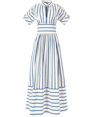 Rosie Assoulin Ask For Directions Striped Maxi Dress - Blue