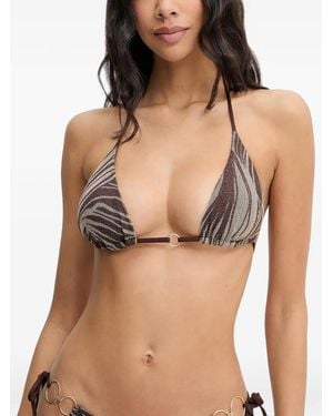 Guess Bikinioberteil Mit Animal-Print - Schwarz