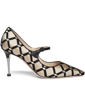 Manolo Blahnik Aleka Patterned Pumps - Metallic