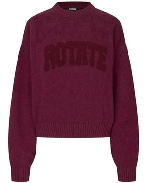 ROTATE BIRGER CHRISTENSEN Pull Col Rond Torsades Ami De Coeur - Violet