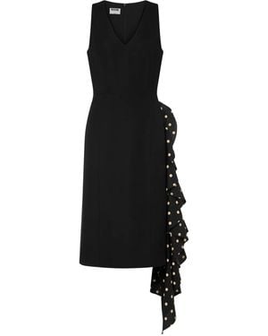 Moschino Robe Courte Volantée À Pois - Noir