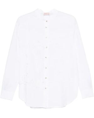 Relax Re-Luxe Embroidered Long-Sleeve Shirt - White