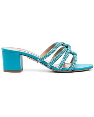 Aquazzura Crystal-Embellished Sandals - Blue