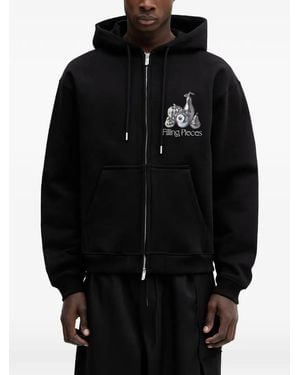 Filling Pieces Chrome Fruit Graphic-Print Zip-Up Hoodie - Black