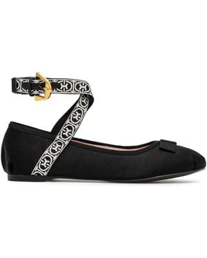 Coccinelle Ankle-Strap Ballerina Shoes - Black
