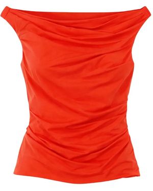 Jonathan Simkhai Maisel Draped Blouse - Red