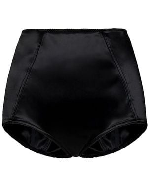 ROOM76 Satin High-Waisted Briefs - Black