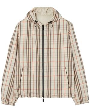 Burberry Reversible Check Hooded Jacket - Natural