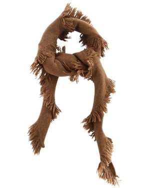 Uma Wang Triangle Fringe-Trim Scarf - Brown