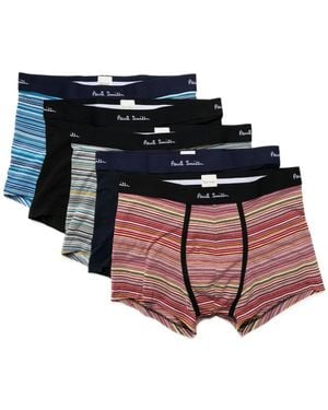 Paul Smith Set Di 5 Boxer A Righe - Nero