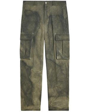 Cole Buxton Washed-Effect Cargo Trousers - Green