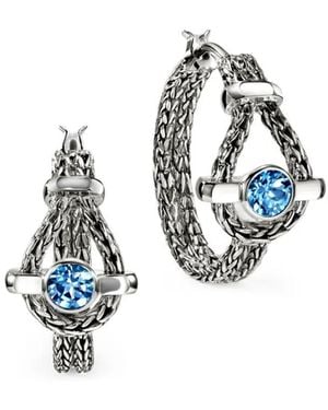 John Hardy Icon Topaz Hoop Earrings - White