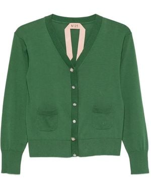 N°21 Cardigan Mit Kristallverzierung - Grün