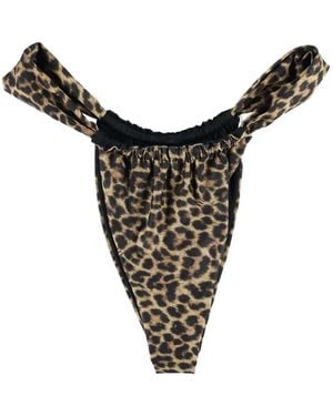 MATINEÉ Adele Leopard-Pattern Bikini Bottoms - Black