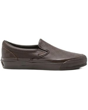 Vans Check-Pattern Leather Sneakers - Gray