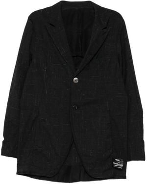 Undercover Slub-Texture Notched-Lapels Blazer - Black
