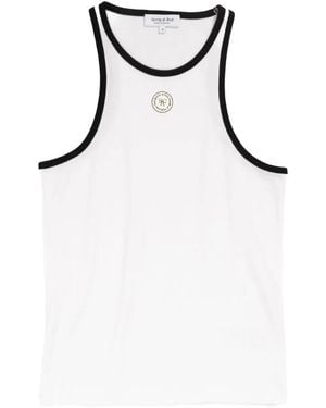 Sporty & Rich Logo-Appliqué Tank Top - Black