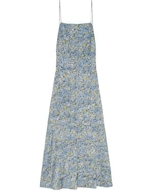 Ganni Kleid mit Blumen-Print - Blau