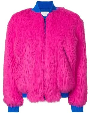 Alberta Ferretti Faux-Fur Bomber Jacket - Pink