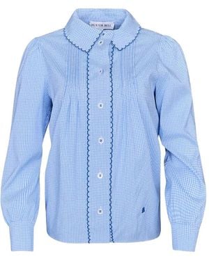 Hunter Bell Camicia Con Bordo A Smerlo - Blu