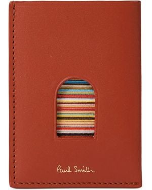 Paul Smith Tarjetero de piel con logo - Rojo