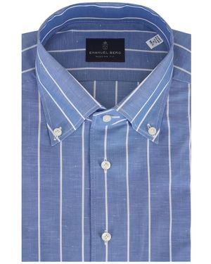 Emanuel Berg Striped Shirt - Blue