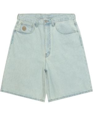 Aape By A Bathing Ape Logo Embroidered Denim Shorts - Blue