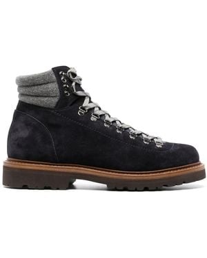 Brunello Cucinelli レザー ハイキングブーツ - ブラック