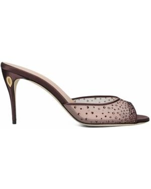 Jennifer Chamandi Guido Crystal-Embellished Heeled Sandals - Brown