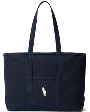 Polo Ralph Lauren Shopper Met Geborduurd Logo - Blauw