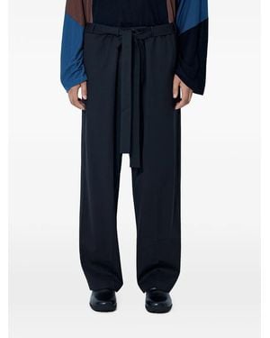 Kiko Kostadinov Tie-Waist Wide-Leg Trousers - Blue