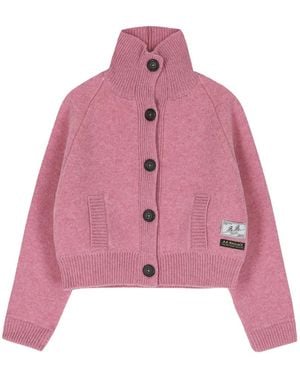 B.B. Wallace Turtleneck Double-Layer Cardigan - Pink