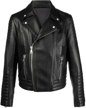 Balmain パネル ライダースジャケット - ブラック