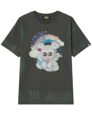 Mini Cream T-Shirt Mit Grafischem Print - Grau