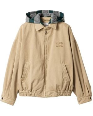 Miu Miu Oversized-Jacke - Natur