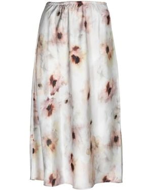 Vince Watercolor Floral-Print Midi Slip Skirt - White