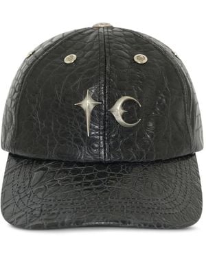 THUG CLUB Casquette En Cuir À Effet Peau De Crocodile Tc - Noir
