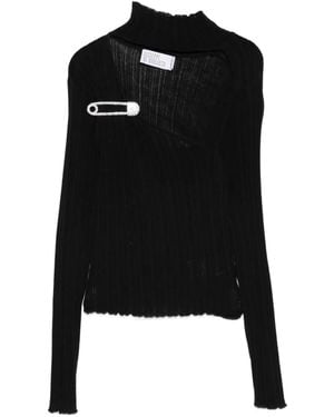 GIUSEPPE DI MORABITO Pull Nervuré À Détail D'Épingle - Noir