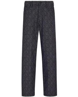 Giorgio Armani Chevron-Jacquard Jeans - Blue