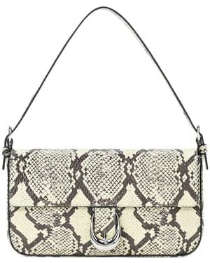 STAUD Harlow Snake-print Shoulder Bag - ホワイト