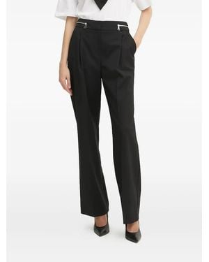 Karl Lagerfeld Zip-Detail Pleated Pants - Black