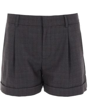 Moschino Pleated Logo-Tape Shorts - Grey