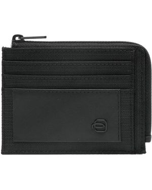 Piquadro Logo Plaque Wallet - Black